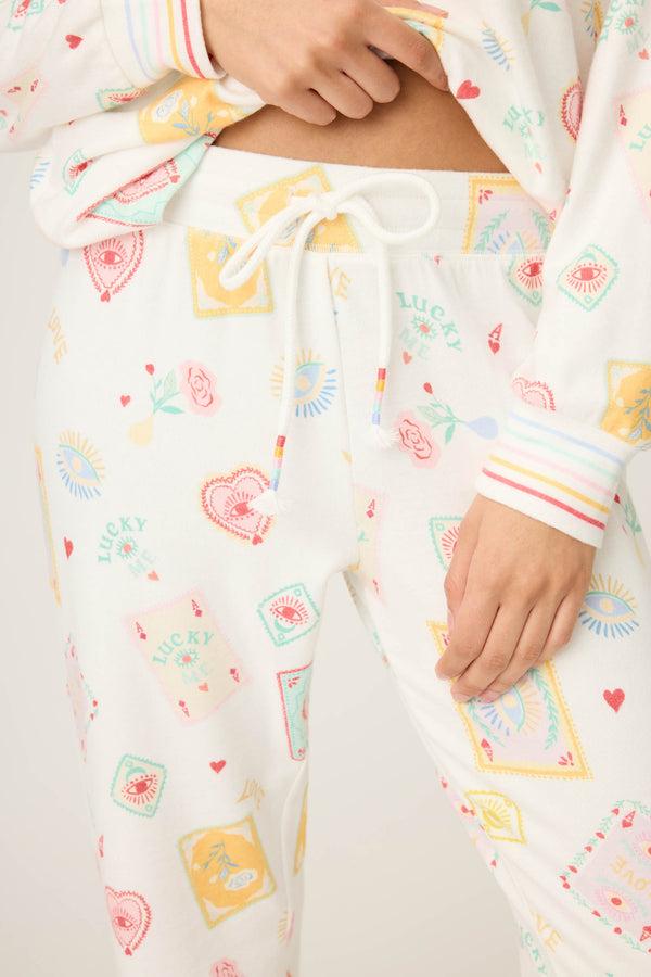 Pj Salvage Lucky Me Tarot Card Print Jammie Pants