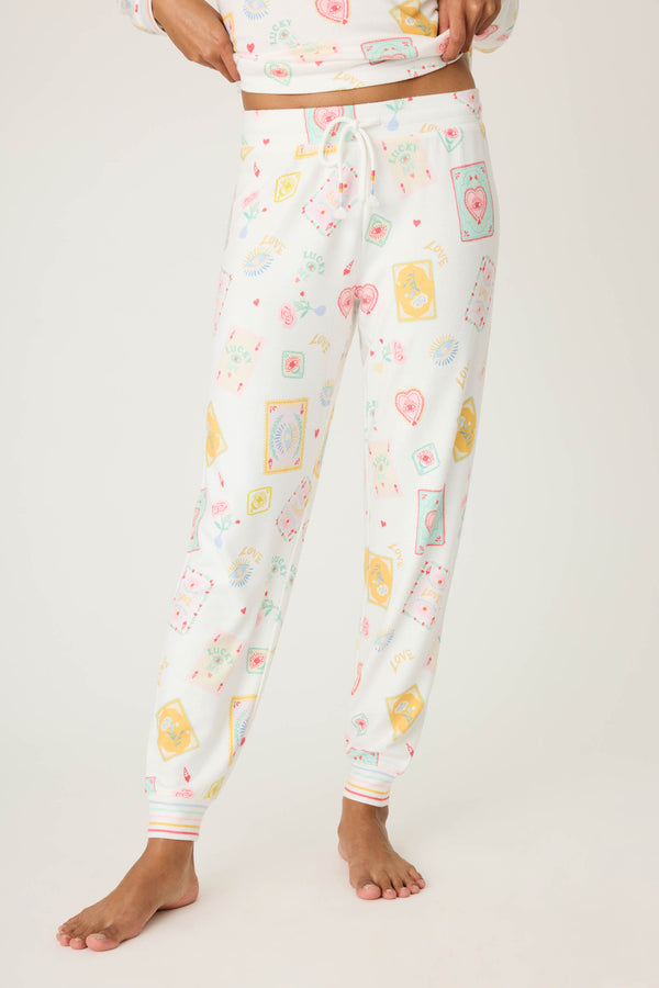 pj salvage Lucky Me Tarot Card Print Jammie Pants