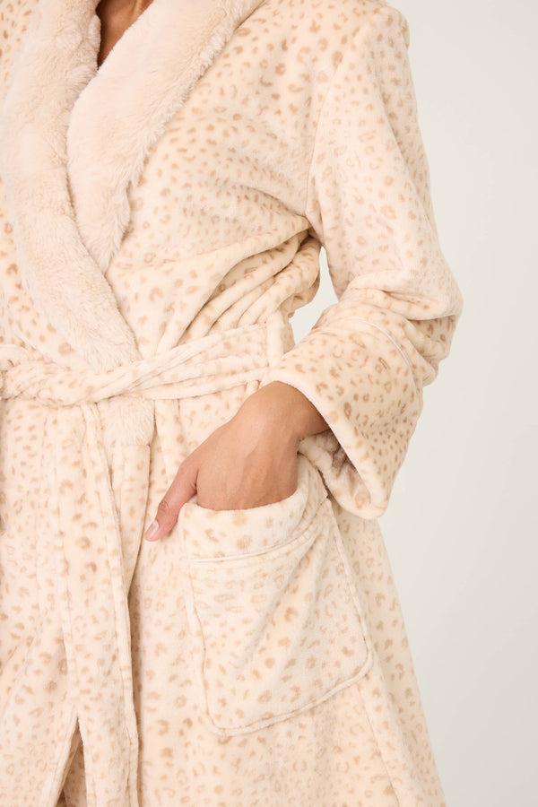 Pj Salvage Luxe Plush Leopard Print Robe