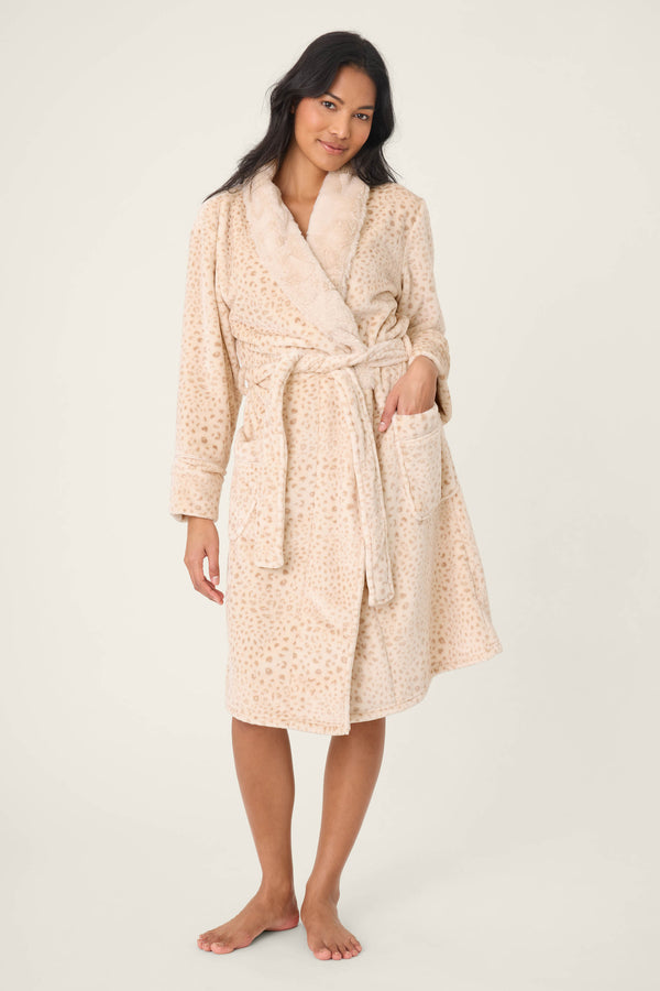 pj salvage Luxe Plush Leopard Print Robe