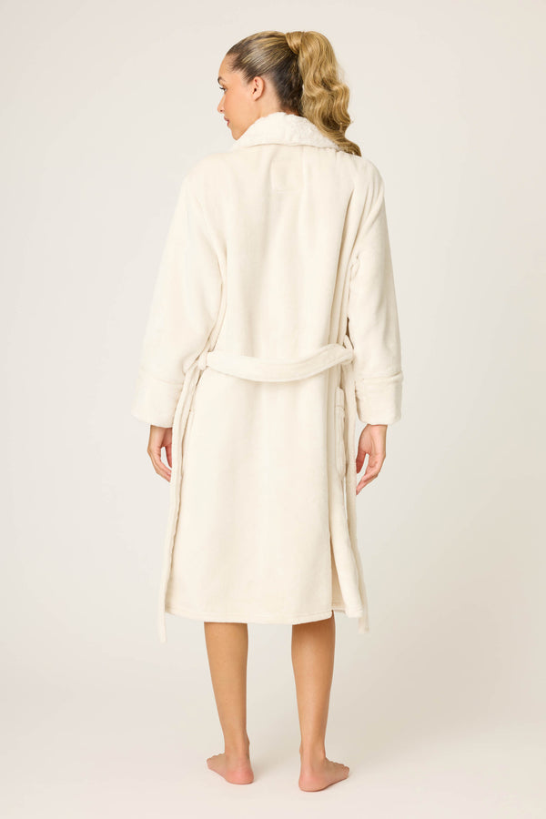 Pj Salvage Luxe Plush Solid Ivory Robe