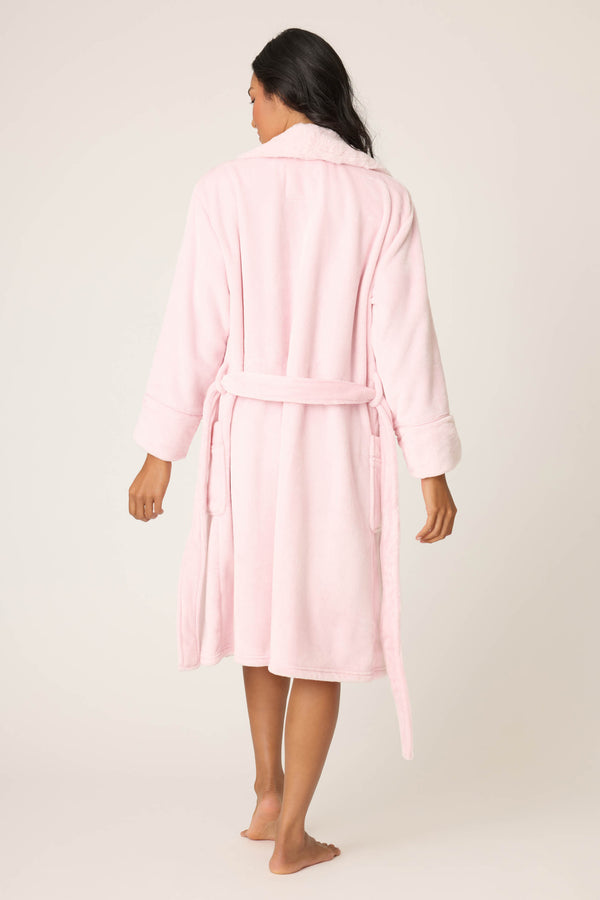 Pj Salvage Luxe Plush Solid Pink Robe