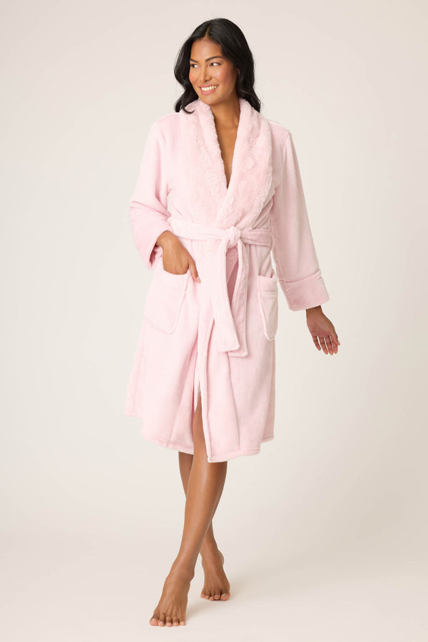 pj salvage Luxe Plush Solid Pink Robe