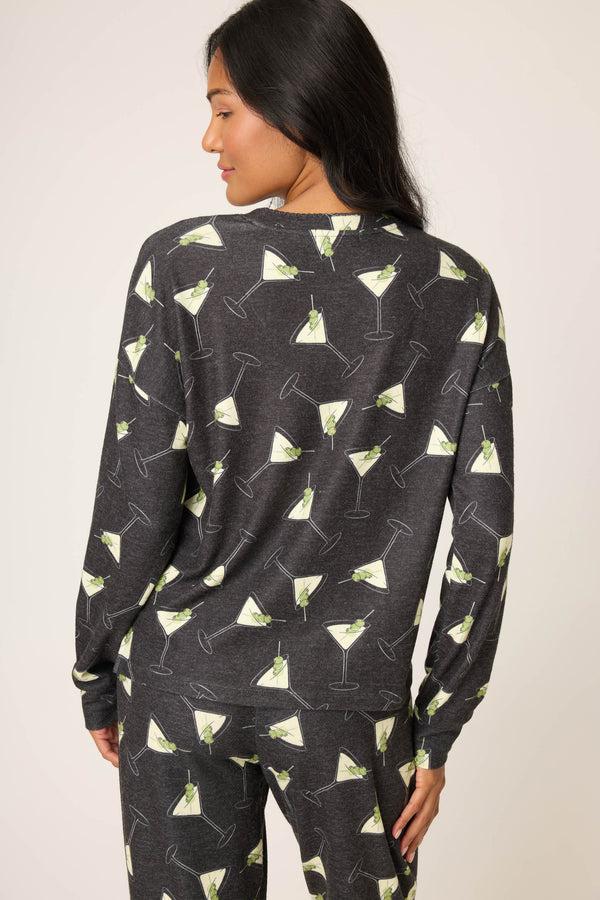 Pj Salvage Merrier With A Martini Long Sleeve Top