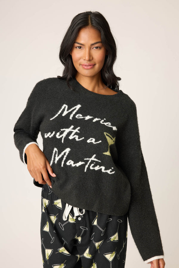 pj salvage Merrier With A Martini Snuggle Sweater