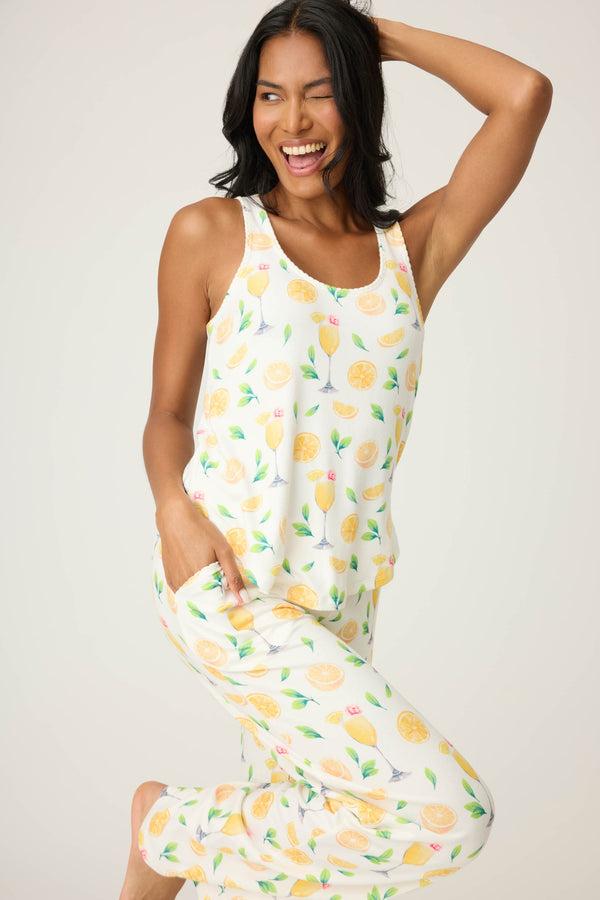 Pj Salvage Mimosa Me Drink Print Tank Top