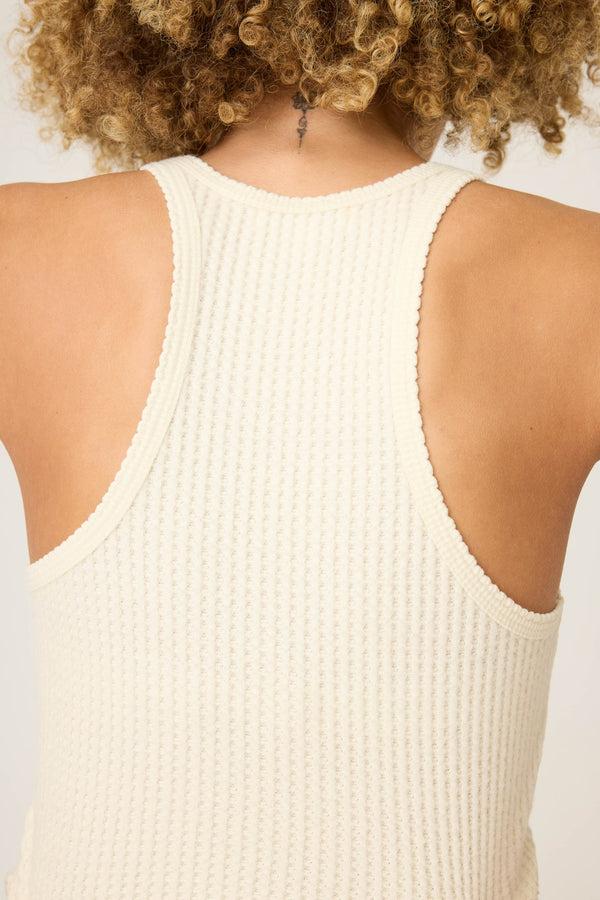 Pj Salvage Morning Waffles Solid Ivory Tank Top