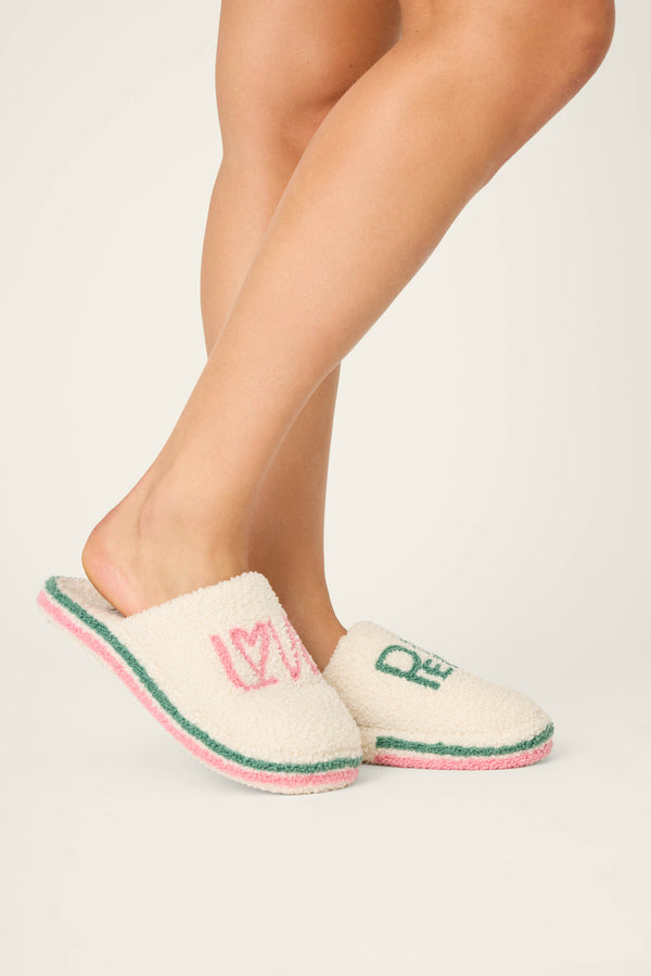 Pj Salvage Peace & Pawlidays Ivory Slippers