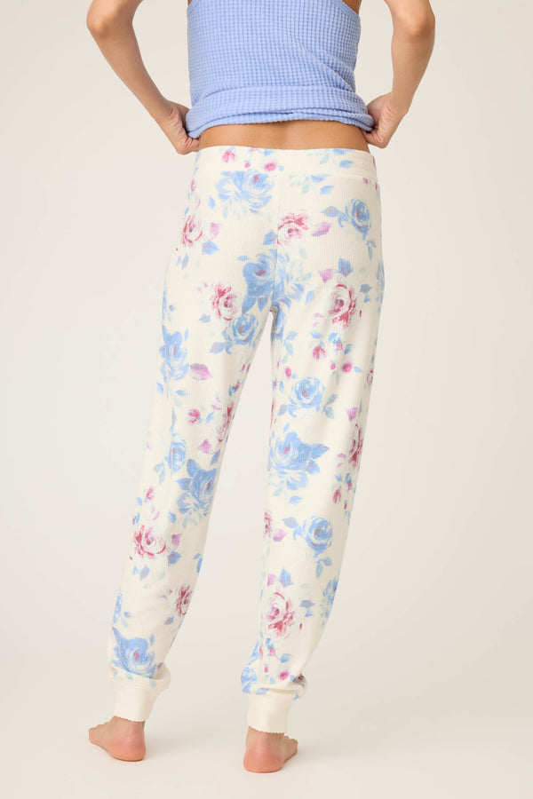Pj Salvage Rodeo Rose Floral Banded Pants