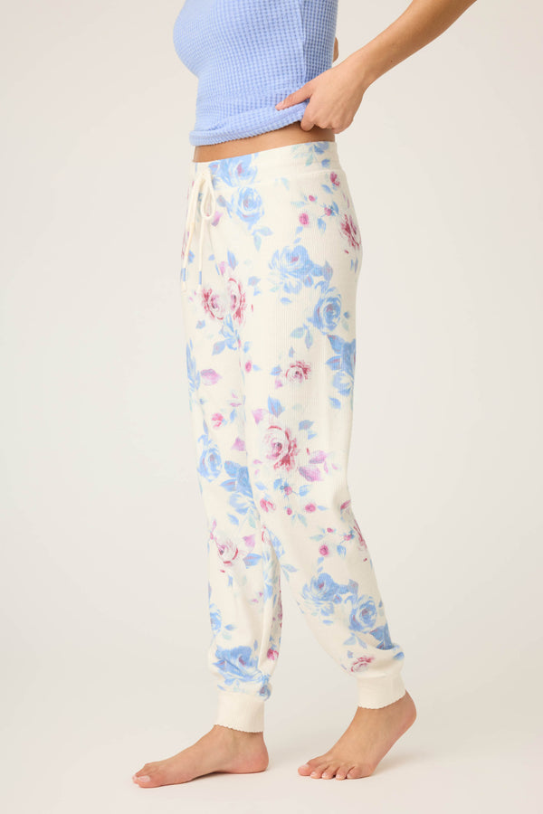 Pj Salvage Rodeo Rose Floral Banded Pants