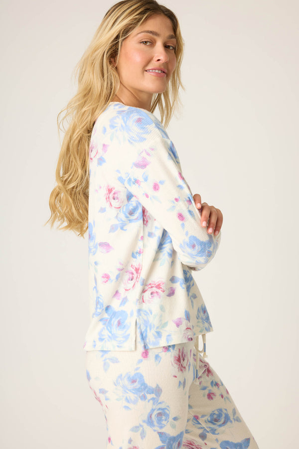 Pj Salvage Rodeo Rose Floral Long Sleeve Top