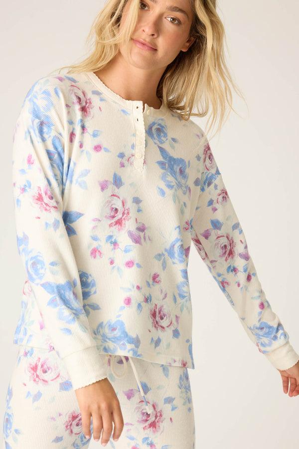 Pj Salvage Rodeo Rose Floral Long Sleeve Top