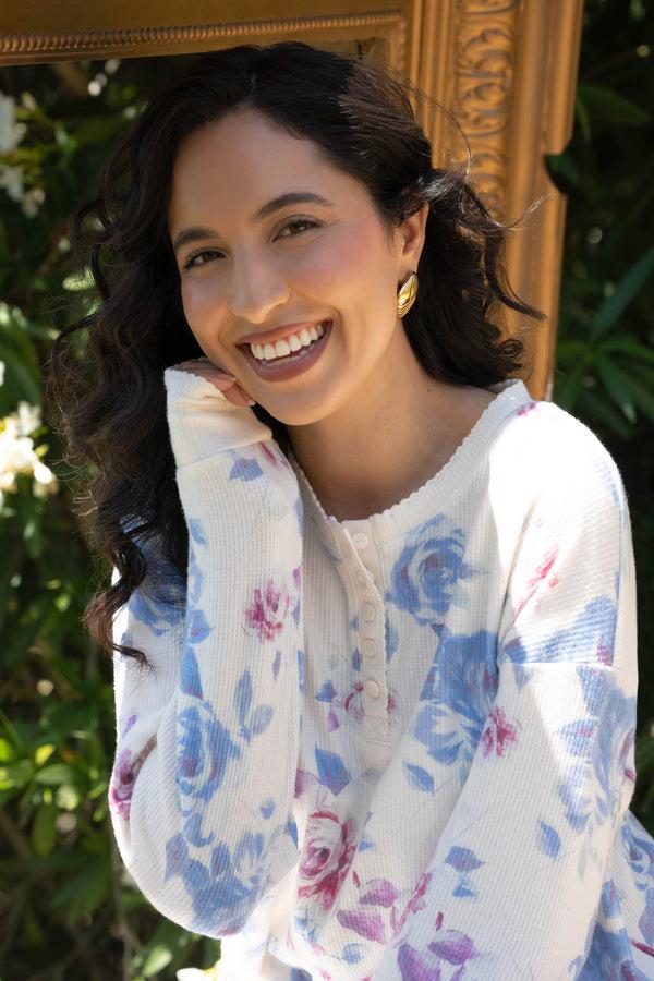 pj salvage Rodeo Rose Floral Long Sleeve Top