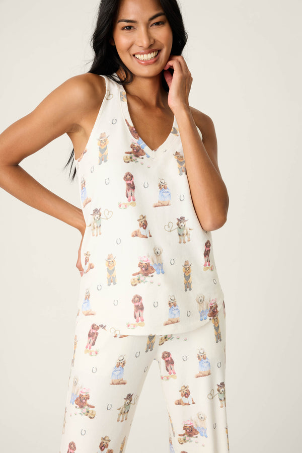 pj salvage Ruff On The Range Dog Print Tank Top