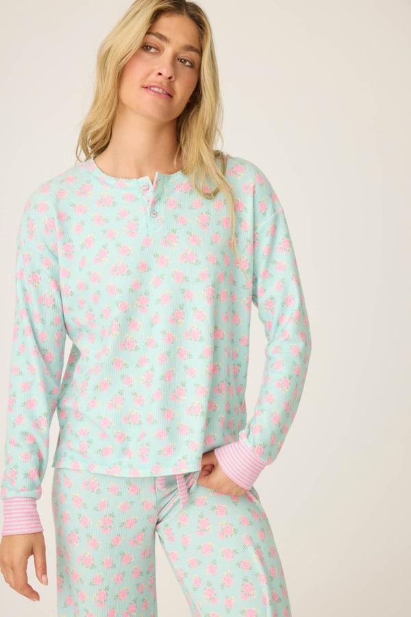 Pj Salvage Secret Garden Floral Long Sleeve Top