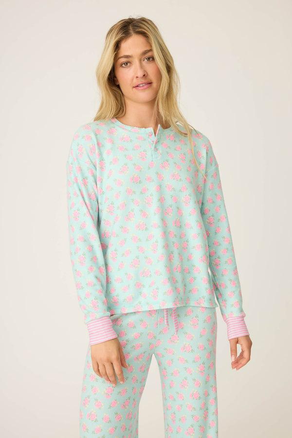 Pj Salvage Secret Garden Floral Long Sleeve Top