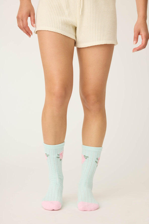 Pj Salvage Secret Garden Weekend Vibes Crew Socks