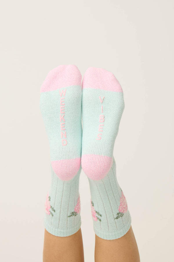 Pj Salvage Secret Garden Weekend Vibes Crew Socks