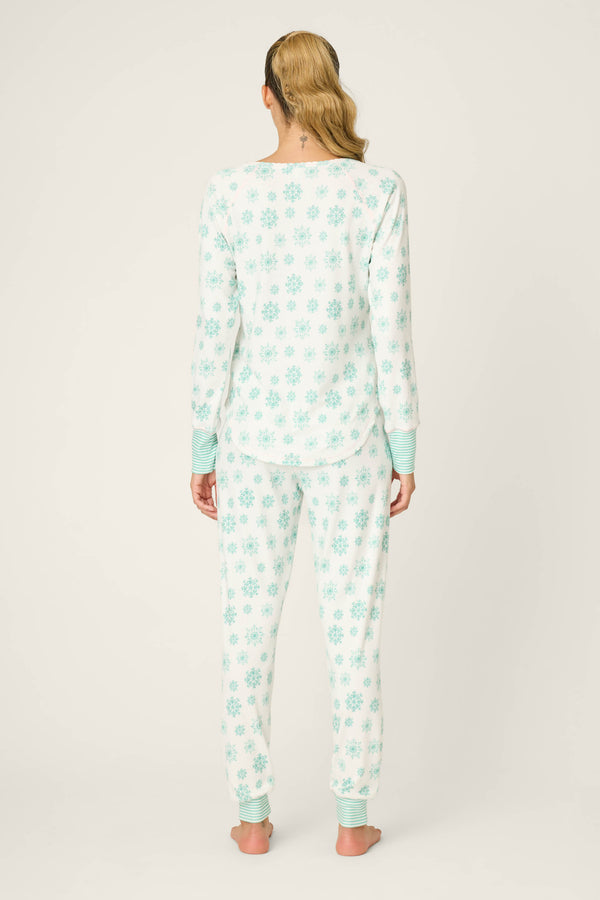 Pj Salvage Snowflake Wishes Pointelle Pants Set