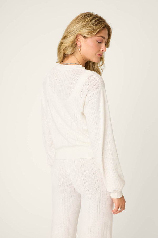 Pj Salvage Sweetheart Pointelle Knit Cardigan
