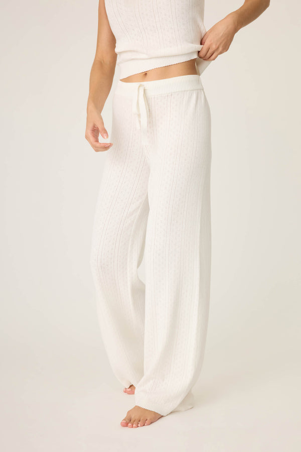 Pj Salvage Sweetheart Pointelle Solid Lounge Pants