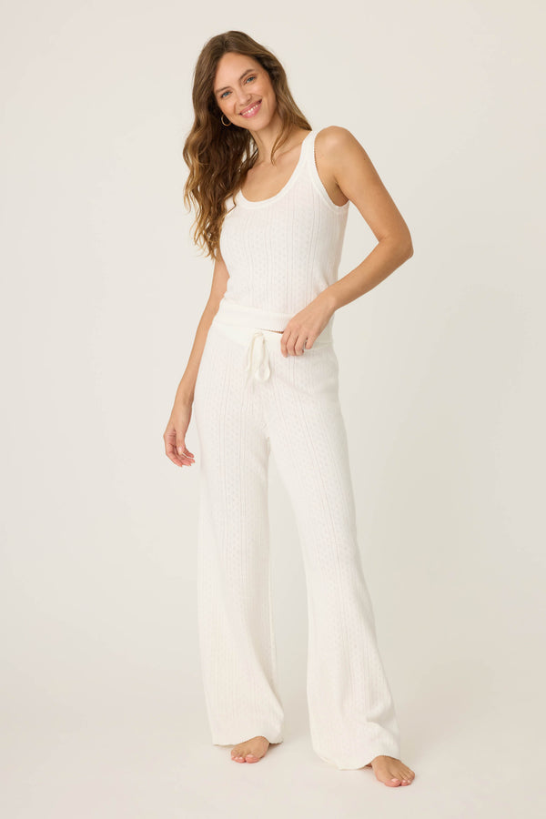 Pj Salvage Sweetheart Pointelle Solid Lounge Pants