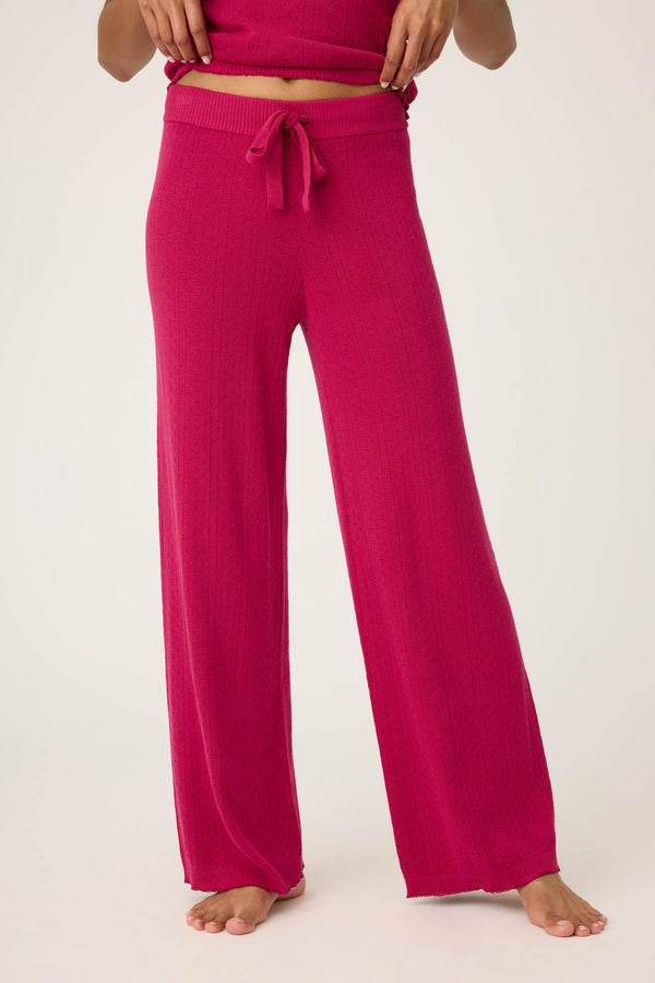 Pj Salvage Sweetheart Pointelle Solid Lounge Pants