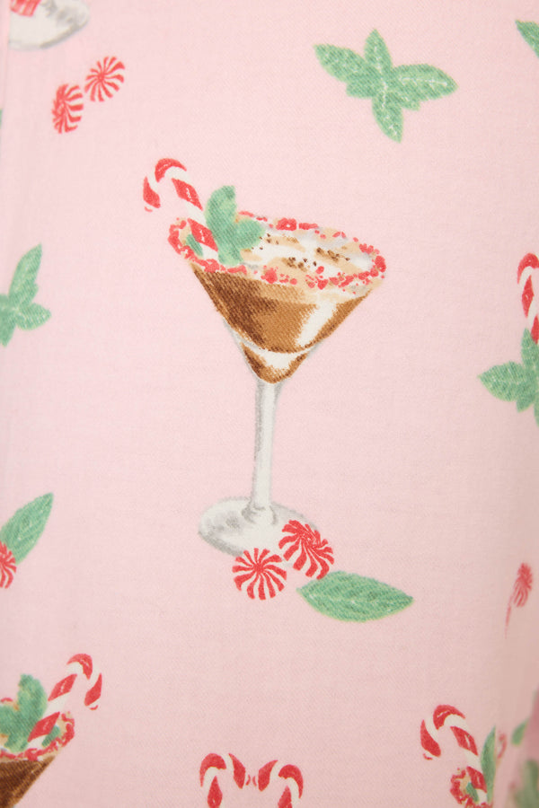 Pj Salvage Tini Time Drink Print Flannel Pants