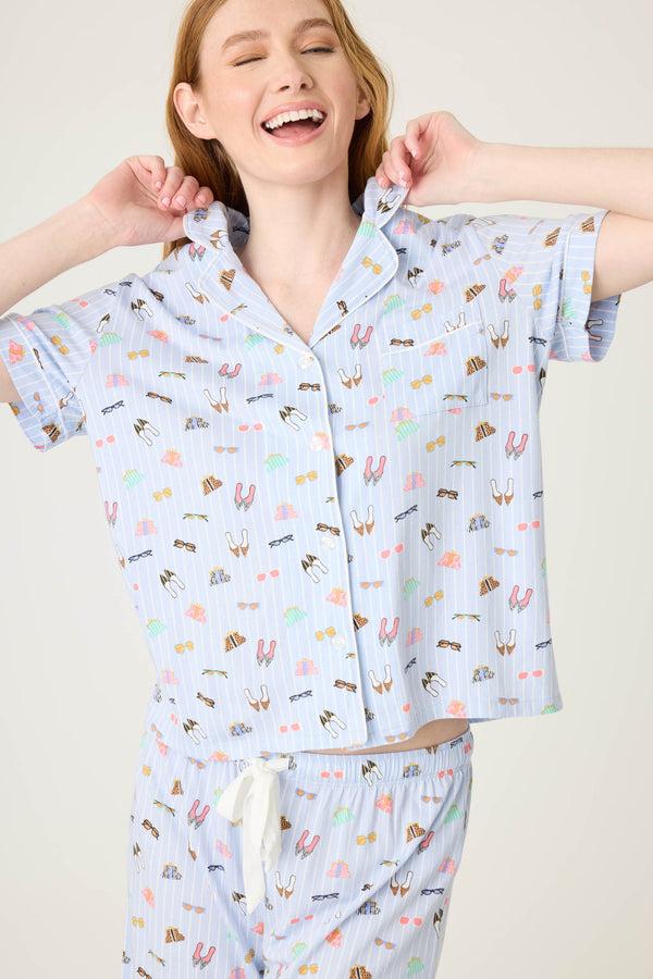 Pj Salvage Whimsy Shoes Cropped PJ Set