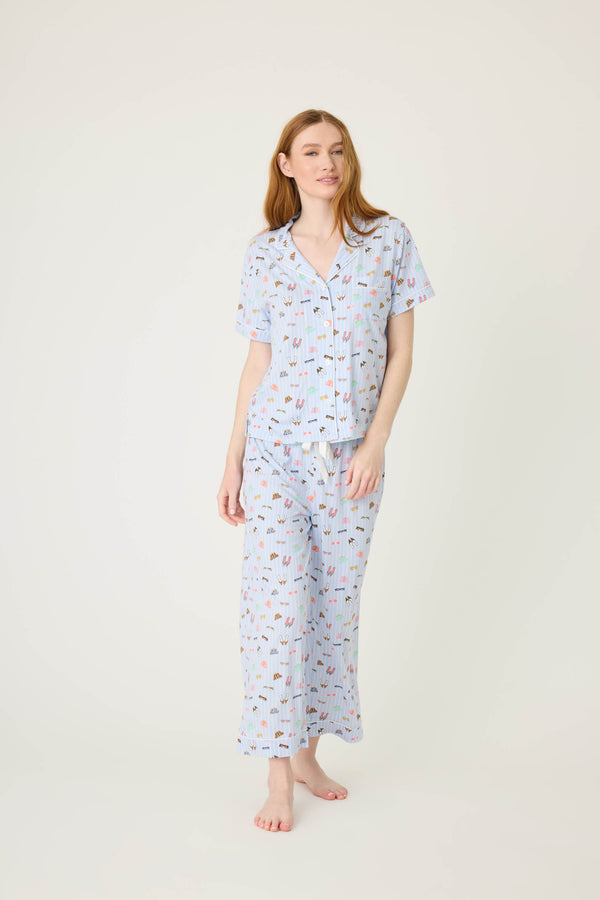 Pj Salvage Whimsy Shoes Cropped PJ Set