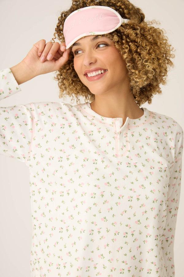 Pj Salvage Pointelle Essentials Ditsy Floral 4-Piece Loungewear Set