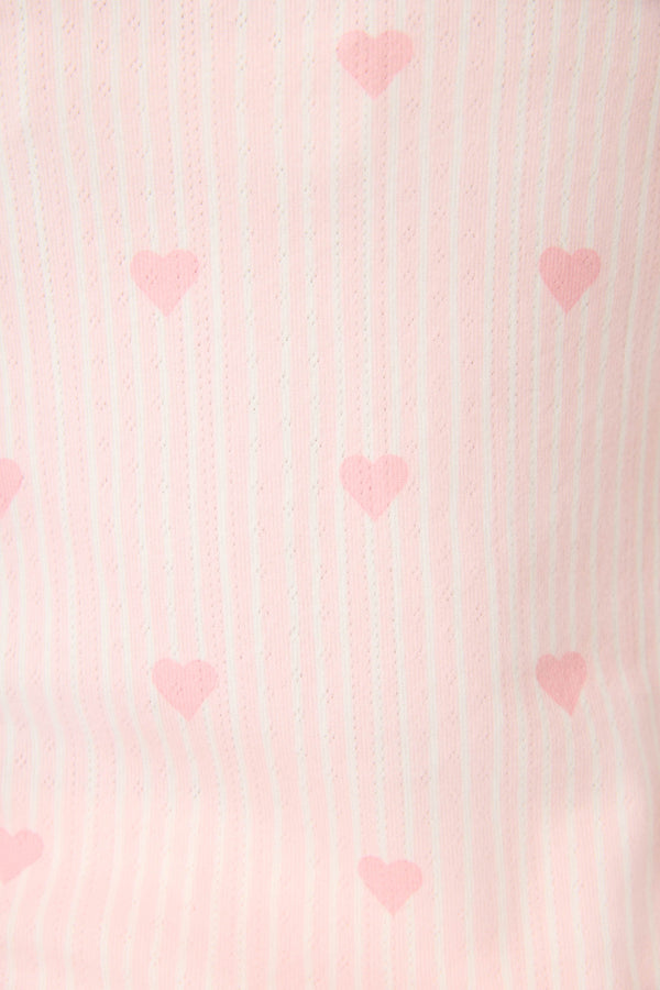 Pj Salvage Pointelle Essentials Ditsy Heart 4-Piece Loungewear Set