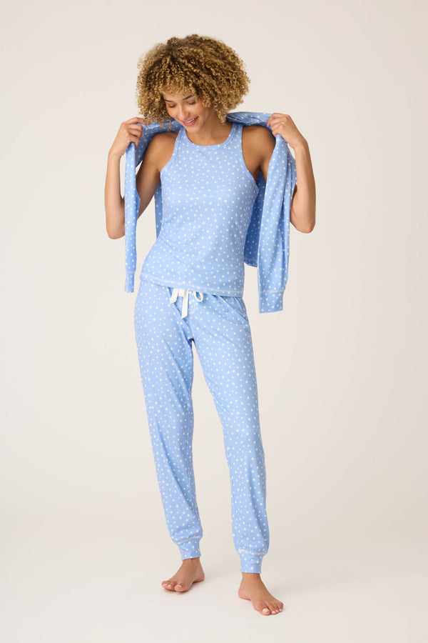 pj salvage Pointelle Essentials Ditsy Star 4-Piece Loungewear Set