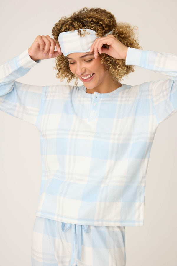 Pj Salvage Pointelle Essentials Plaid 4-Piece Loungewear Set