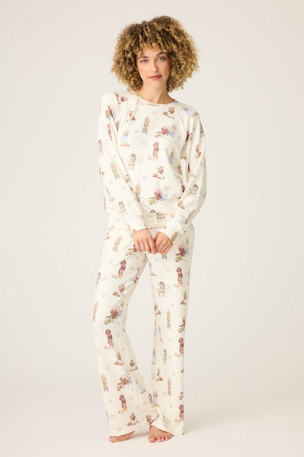 Pj Salvage Ruff On The Range Dog Print Long Sleeve Top