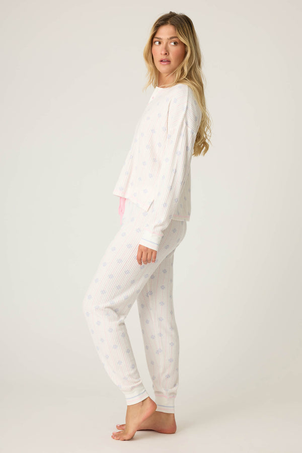 Pj Salvage Ski Jammie Classics Snowflake Wishes PJ Set