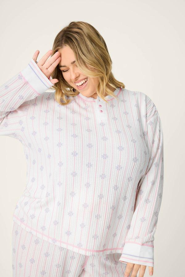Pj Salvage Ski Jammie Classics Snowflake Wishes Plus Size PJ Set
