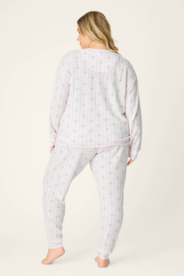 Pj Salvage Ski Jammie Classics Snowflake Wishes Plus Size PJ Set