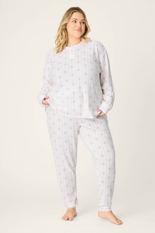 pj salvage Ski Jammie Classics Snowflake Wishes Plus Size PJ Set