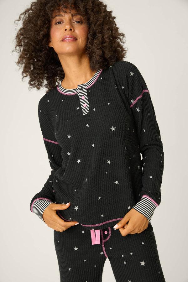 Pj Salvage Ski Jammie Classics Starlight Starbright Black PJ Set