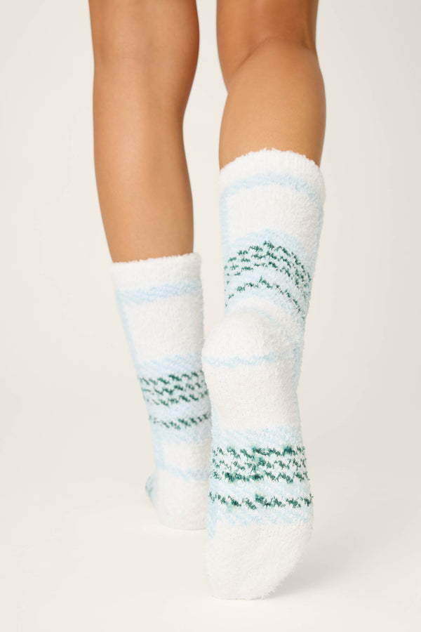 Pj Salvage Ski Jammie Plaid Crew Socks With Grippers