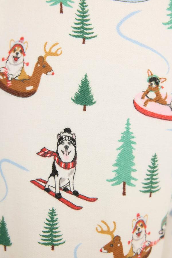 Pj Salvage Sleigh All Day Winter Print Flannel Pant