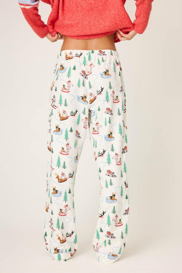 Pj Salvage Sleigh All Day Winter Print Flannel Pant