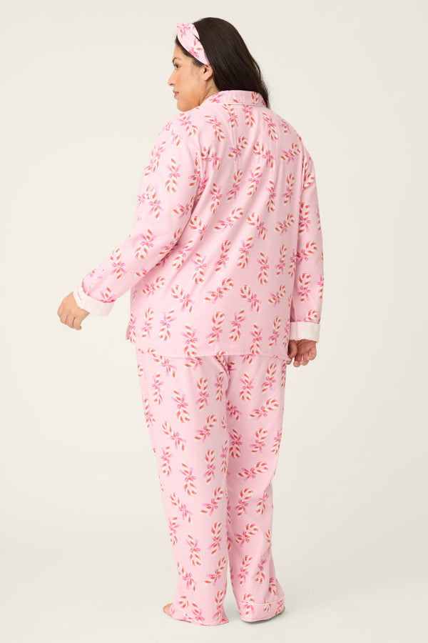 Pj Salvage Sweeter Than Sugar 3-Piece Candy Cane Print Plus Size Flannel PJ Set