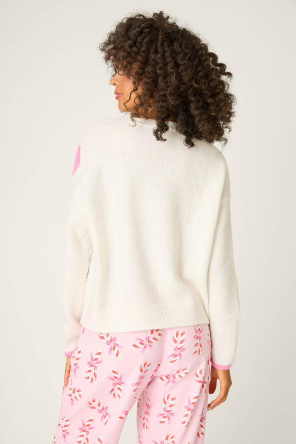Pj Salvage Sweeter Than Sugar Bow Print Snuggle Sweater