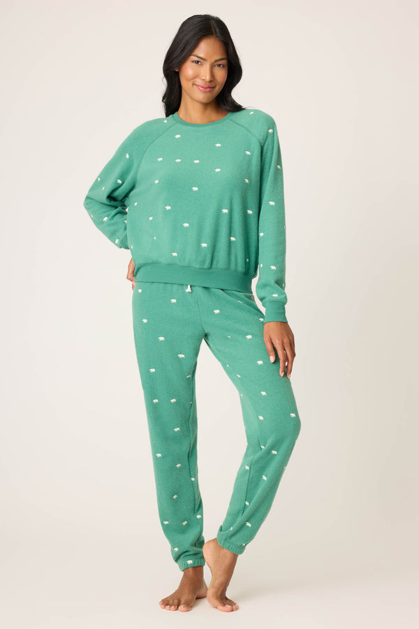 Pj Salvage The Outsider Embroidered Bear Fleece Sweatshirt