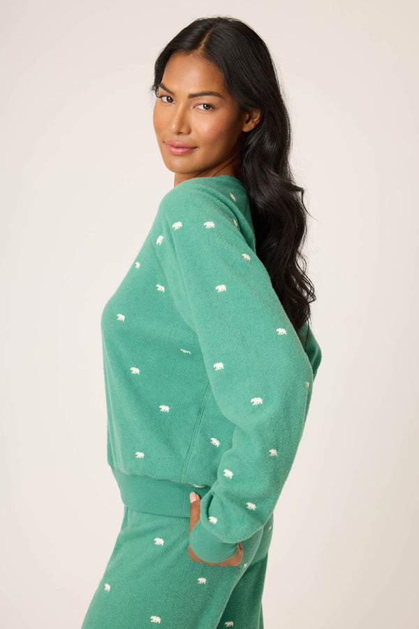 Pj Salvage The Outsider Embroidered Bear Fleece Sweatshirt