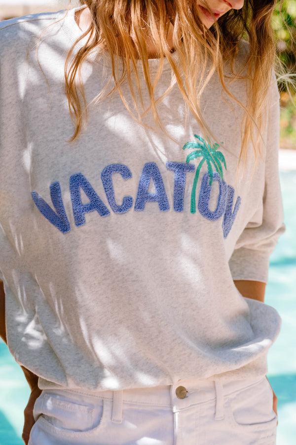 pj salvage Vacay Vibes "Vacation" Long Sleeve Sweatshirt