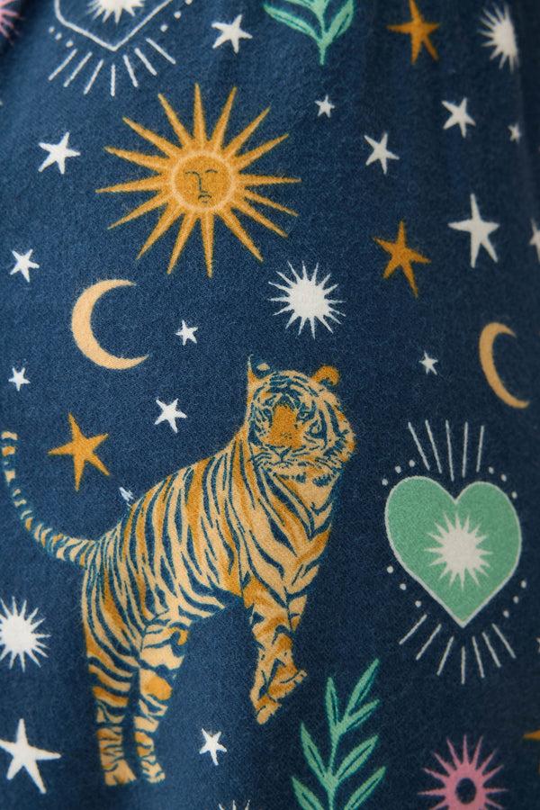 Pj Salvage Wild At Heart Tiger Print Flannel Pajama Pants