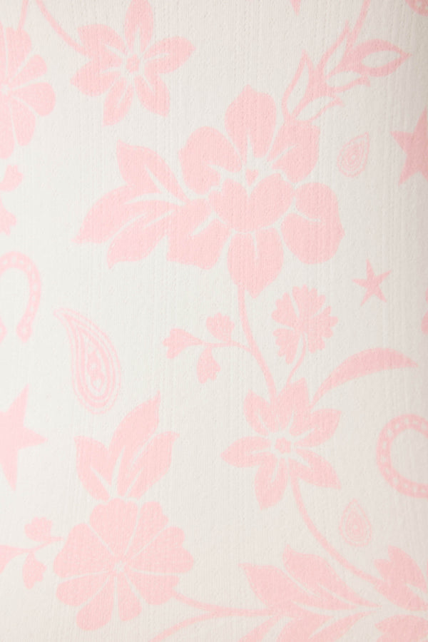 Pj Salvage Wild Flower Western Floral Print Pointelle Fitted Tank Top